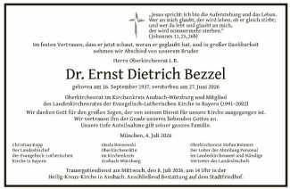 Im Gedenken an Dr. Ernst Bezzel